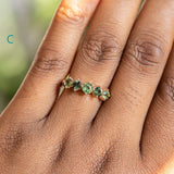 Five Stone Sapphire Bands in 14K Rose Gold