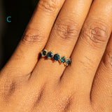 Five Stone Sapphire Bands in 14K and 18k Yellow Gold