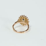 Vintage Ballerina Style Halo Montana Sapphire Ring