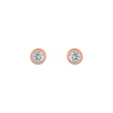 0.04ctw Mini Round Bezel Diamond Stud Earrings in Solid Gold