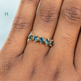 Five Stone Sapphire Bands in 14K and 18k Yellow Gold