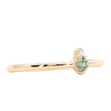 Dainty Micro Stacker - Green Sapphire & Diamond Stacking Ring in 14k Yellow Gold