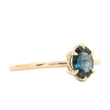 0.86ct Oval Nigerian Sapphire Six Prong Low Profile Ring in 14k Yellow Gold