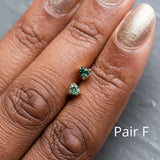 Shield Sapphire Stud Earrings in 14k Yellow Gold