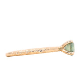 0.86ct Round Montana Sapphire Evergreen Carved Solitaire in 14k Yellow Gold