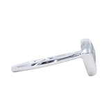 0.73ct Kite Shaped light grey salt and pepper Rosecut Diamond contemporary bezel solitaire in 14k white gold