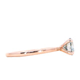 1.00ct Round Blue/Grey Moissanite 4 Prong Classic Solitaire in 14k Rose Gold