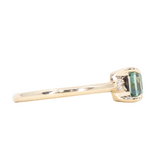 1.60ct Asscher Step Cut Sapphire and Diamond Low Profile Ring in 14k Yellow Gold