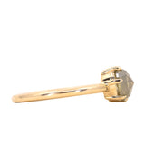 1.02ct Rosecut Green Diamond and 0.27ct Antique Old Mine Cut Diamond Ring in 18k Yellow Gold