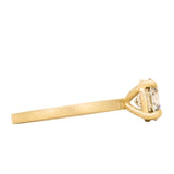 1.71ct Round Fancy Dark Green/Grey Diamond Flat Band 4 Prong Solitaire in 18k Yellow Gold