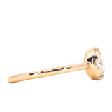 Antique style 6.5mm Round Rosecut Moissanite 6-Prong Low Profile Ring With Plain Rounded Band in 14K Yellow Gold