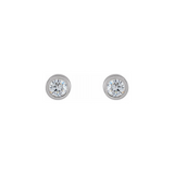 0.04ctw Mini Round Bezel Diamond Stud Earrings in Solid Gold