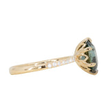 2.03ct Oval Parti Sapphire and Diamond Studded Lotus Six Prong Solitaire in 14k Rose Gold