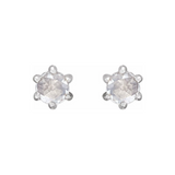 0.08ctw Round Rosecut Six Prong Diamond Earrings in Solid Gold