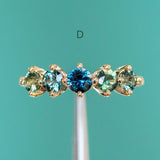 Five Stone Sapphire Bands in 14K and 18k Yellow Gold