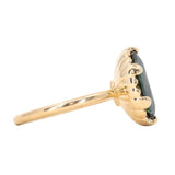 5.18ct Oval Madagascar Scallop Cup Sapphire Solitaire in 18K Yellow Gold