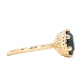 3.07ct Oval Madagascar Scallop Cup Sapphire Solitaire in 14K Yellow Gold