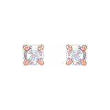 0.30ct Round Rosecut Four Prong Diamond Earrings in Solid Gold