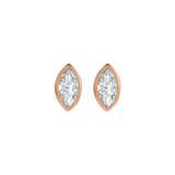 0.06ctw Mini Marquise Bezel Set Diamond Stud Earrings in Solid Gold