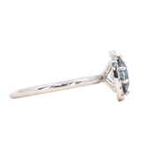 1.08ct Oval Montana Sapphire Halo Ring in 14k White Gold