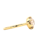 2.02ct Rosecut Champagne Diamond 6-Prong Low Profile Ring with Evergreen Carved Band in 18K Yellow Gold