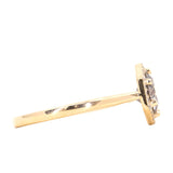 1.13ct Salt and Pepper and White Diamond Hexagon Halo Ring in 14k Yellow Gold