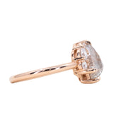 2.12ct Shield Rosecut "Coral" Colored Diamond Asymmetrical Cluster Low Profile Ring in 18k Rose Gold