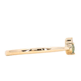 Dainty Micro Stacker - Green Sapphire & Diamond Stacking Ring in 14k Yellow Gold