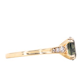1.88ct Oval Sapphire Double Prong Vintage Cathedral Ring in 14k Yellow Gold