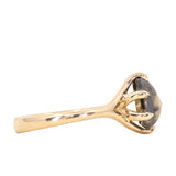 2.23ct Pear Rosecut Diamond Low Profile Six Prong Split Shank Solitaire in 14k Yellow Gold