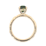 1.55ct Round Deep Teal Madagascar Evergreen Solitaire in 14k Yellow Gold