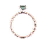 0.86ct Oval Parti Sapphire 4 Prong Classic Solitaire in 14k Rose Gold