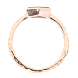 1.05ct Geo Slice Purple-Pink Sapphire Evergreen Low Profile Bezel Solitaire Ring in 14k Rose Gold