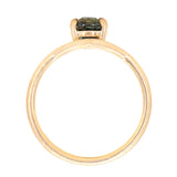 1.55ct Oval Sapphire Negative Space V Band Solitaire in 18k Yellow Gold