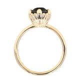 3.07ct Oval Madagascar Scallop Cup Sapphire Solitaire in 14K Yellow Gold