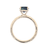 1.55ct Included Deep Ocean Blue - Purple Sapphire Evergreen Solitaire Ring in 14k Yellow Gold