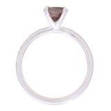 0.76ct Round Oregon Sunstone Solitaire Ring in Satin Sterling Silver