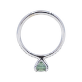 1.07ct Round Color Shifting Sapphire and Diamond Studded 4 Prong Solitaire in 14k White Gold