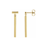 Momentum Bar Earrings in Solid Recycled Gold