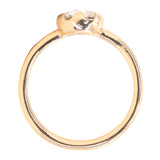 Antique style 6.5mm Round Rosecut Moissanite 6-Prong Low Profile Ring With Plain Rounded Band in 14K Yellow Gold
