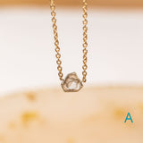 Bezel Set Diamond Slice Necklaces in 14k Yellow Gold