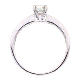 0.53ct Round Montana Sapphire and Princess Cut Diamond Ring in 14k White Gold