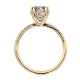 1.53ct Round Grey Diamond and French Set Double Prong Solitaire in 14k Yellow Gold