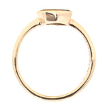 1.24ct Geo Slice Teal Green Sapphire Evergreen Low Profile Bezel Solitaire Ring in 14k Yellow Gold