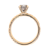 1.09ct Round Salt and Pepper Diamond Evergreen Solitaire in 14k Yellow Gold