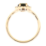 1.58ct Pear Sapphire Low Profile Split Shank Diamond Halo in 14k Yellow Gold