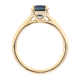 1.26ct Round Nigerian Sapphire Hidden Halo Solitaire in 14k Yellow Gold