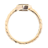 1.29ct Geo Slice Parti Blue Sapphire Evergreen Low Profile Bezel Solitaire Ring in 14k Yellow Gold