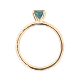 0.80ct Deep Teal Parti Australian Sapphire Evergreen Solitaire Ring in 14k Yellow Gold