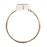 0.92ct Geo Slice Parti Blue Sapphire Low Profile Bezel Solitaire Ring in 14k White Gold